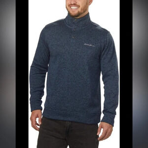 Men’s size small fleece lined mid weight pullover navy in excellent condition